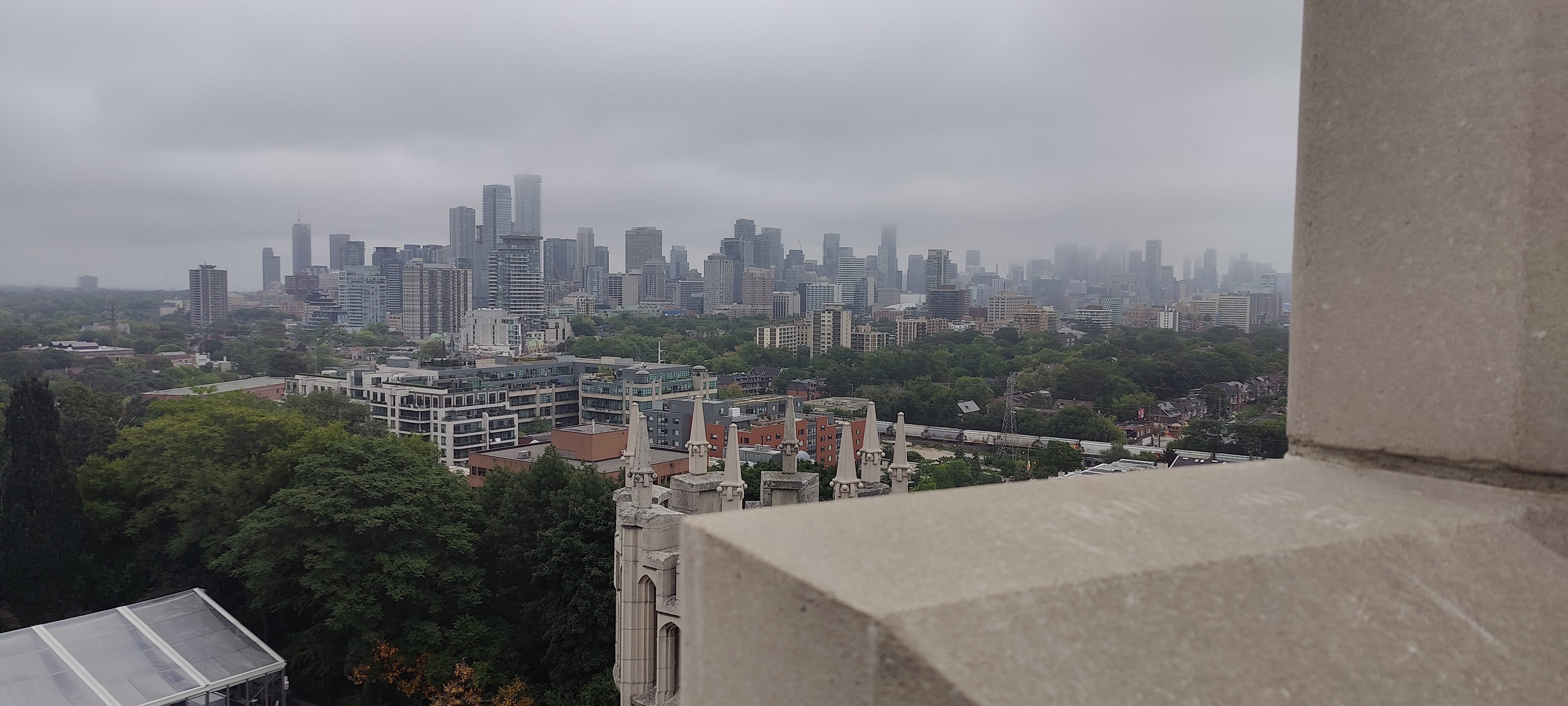 Another picture of the Toronto skyline from one of the spires of Casa Loma.